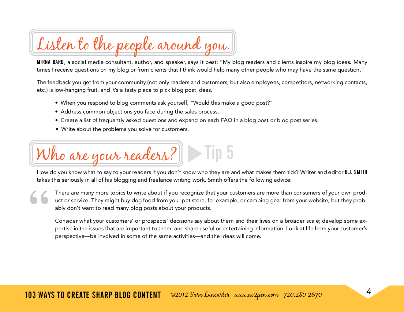 103 Way To Create Sharp Blog Content - Page 4
