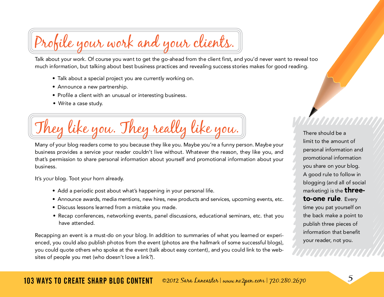 103 Way To Create Sharp Blog Content - Page 5