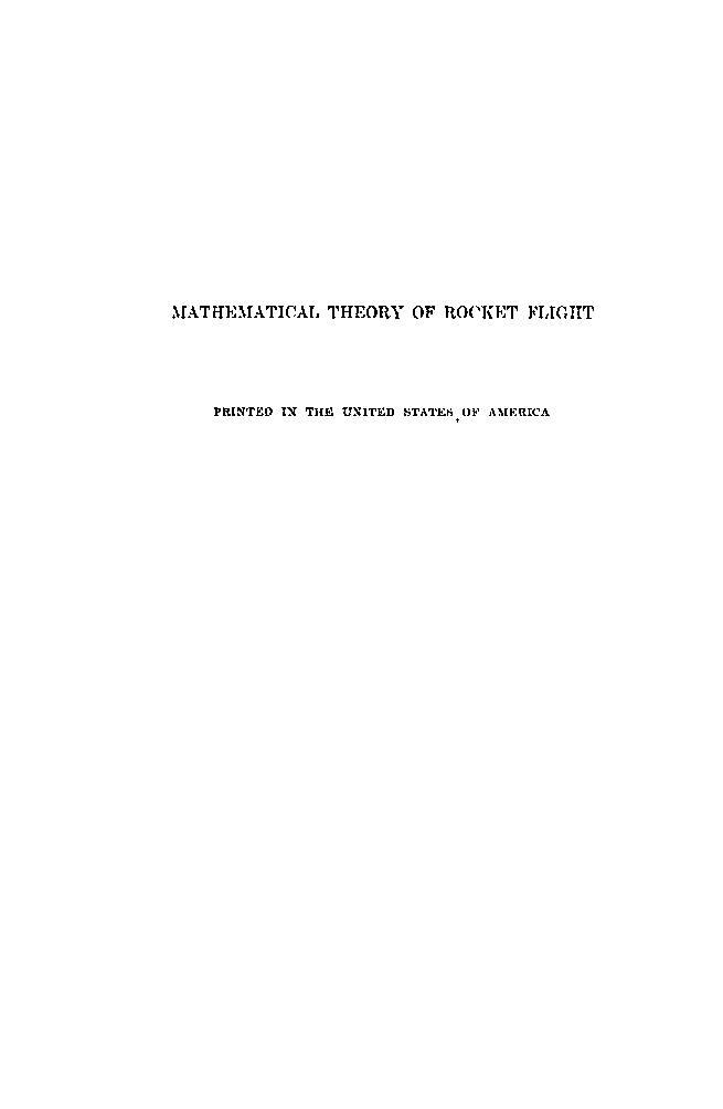 Mathematical Theory Of Rocket Flight - Page 3
