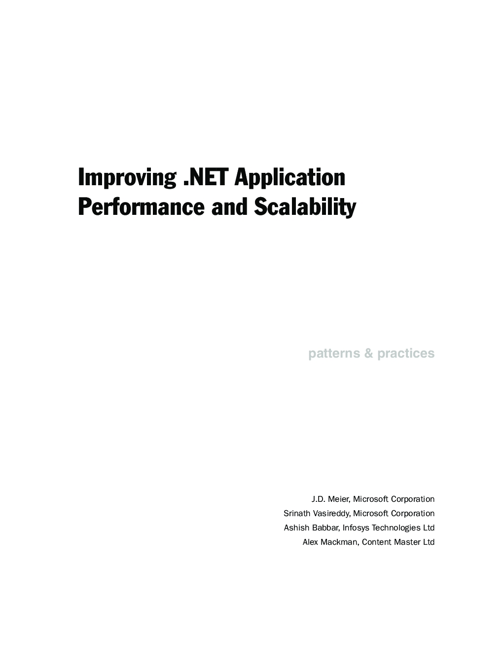 Improving Dot Net Application Performance And Scalability - Page 2