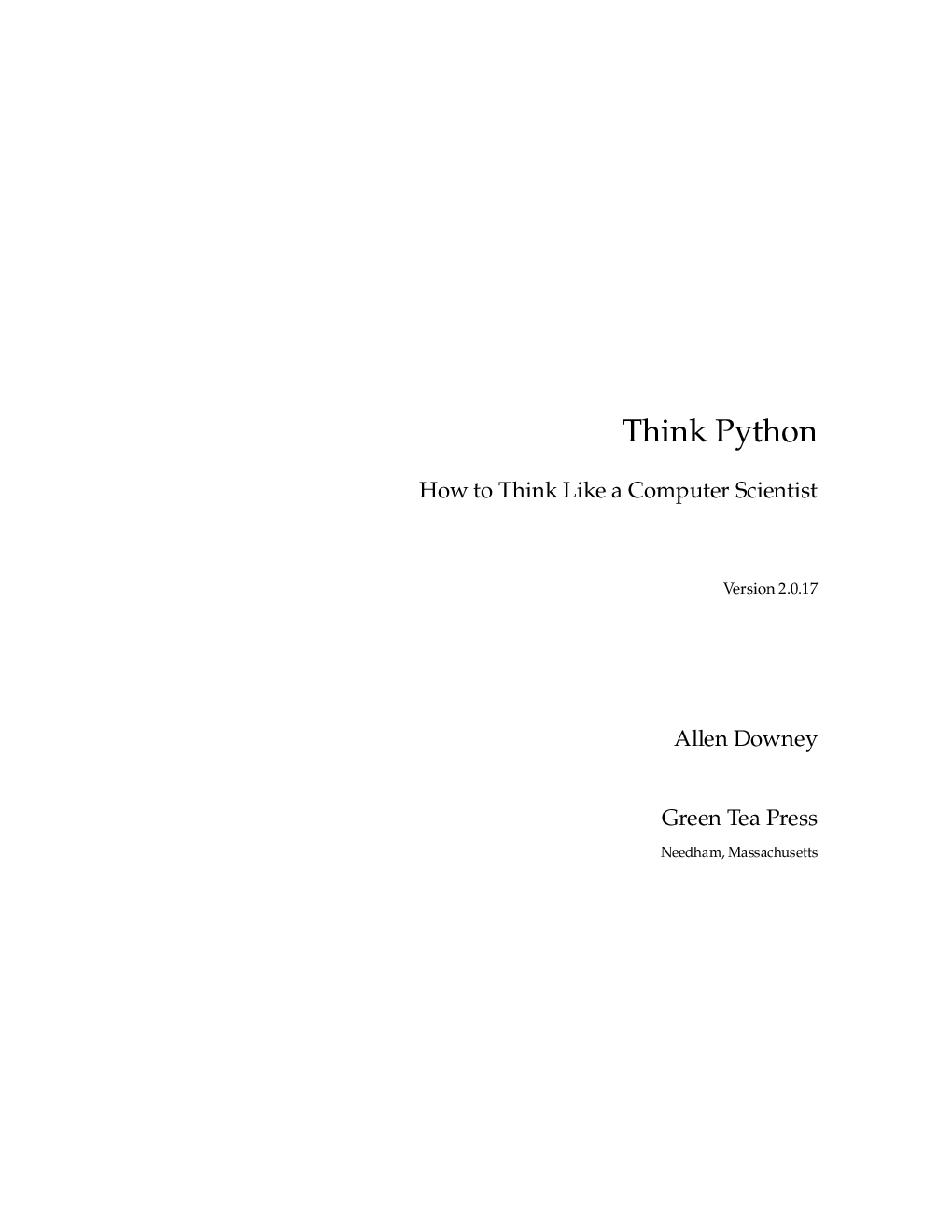 Download Free Think Python PDF Online