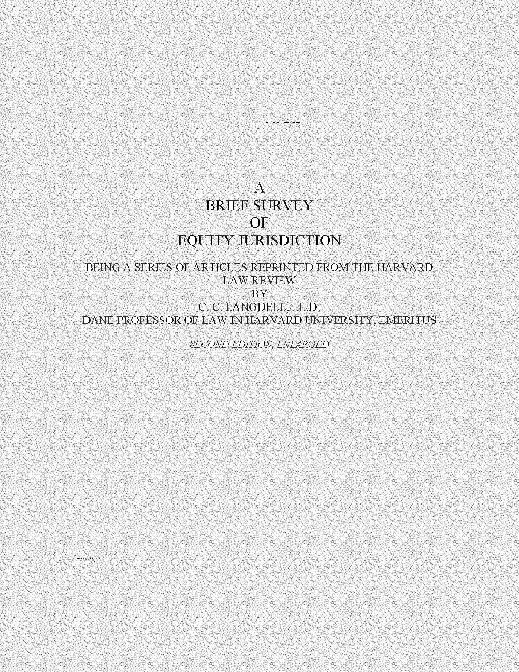 Brief Survey Of Equity Jurisdiction - Page 1