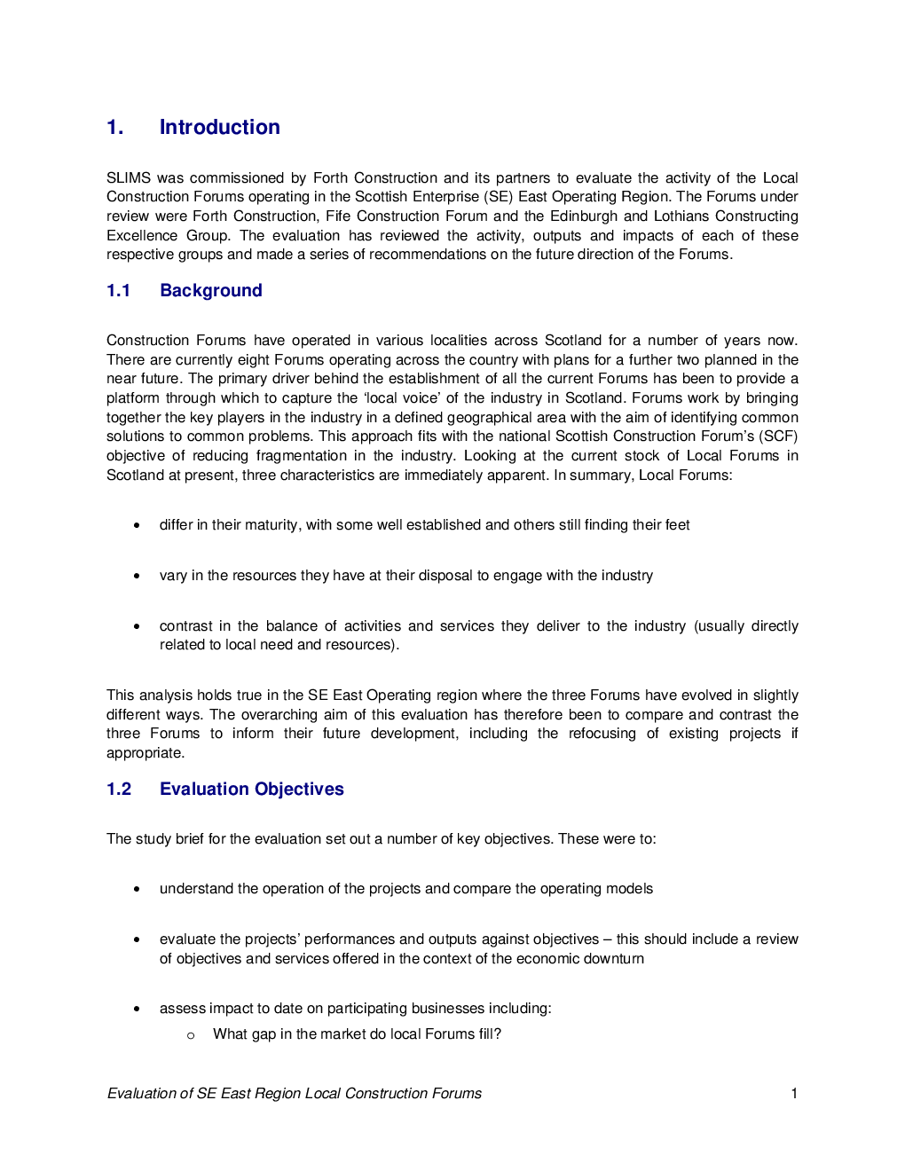 Evaluation Of Local Construction Forum Activity In The Scottish Enterprise East - Page 4