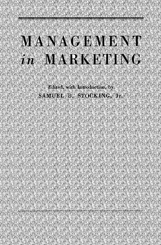 Management In Marketing - Page 1
