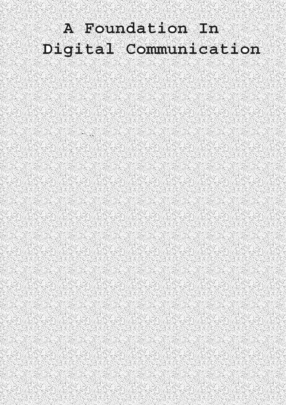 A Foundation In Digital Communication - Page 1
