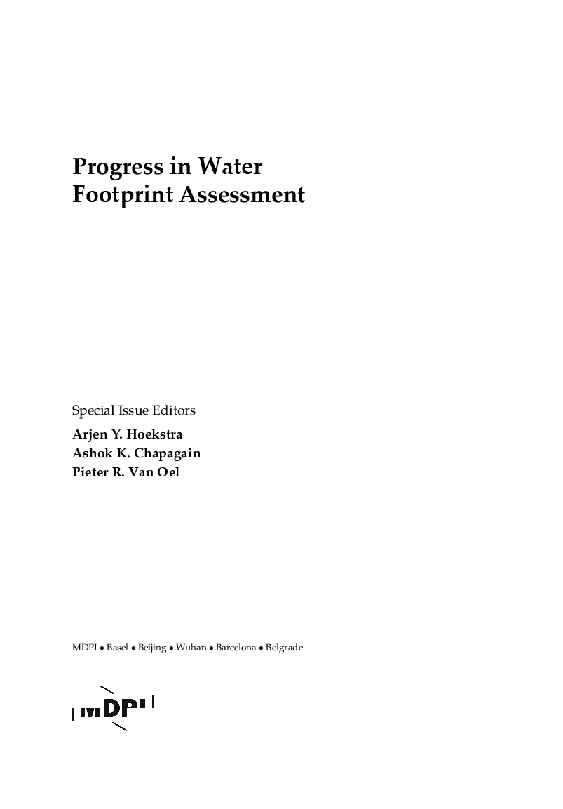 Progress In Water Footprint Assessment - Page 4