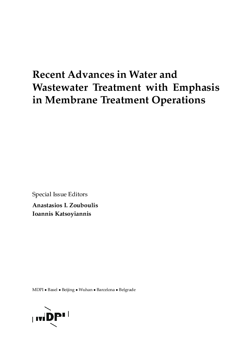 Recent Advances In Water And Wastewater Treatment With Emphasis In membrane Treatment Operations - Page 4