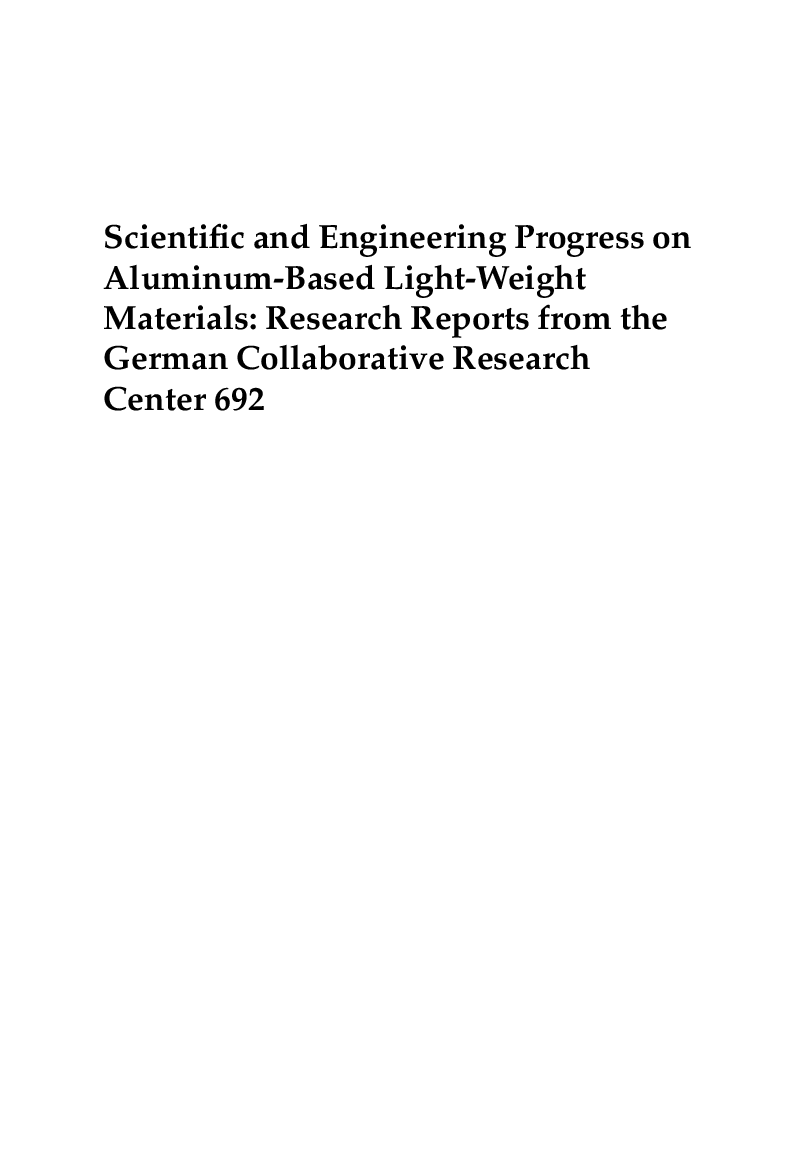 Scientific And Engineering Progress On Aluminum Based Light Weight Materials - Page 2