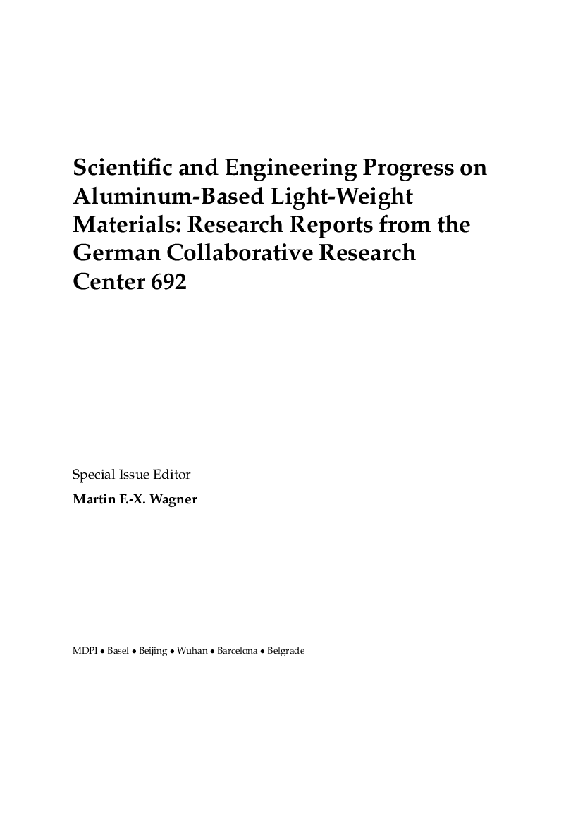 Scientific And Engineering Progress On Aluminum Based Light Weight Materials - Page 4