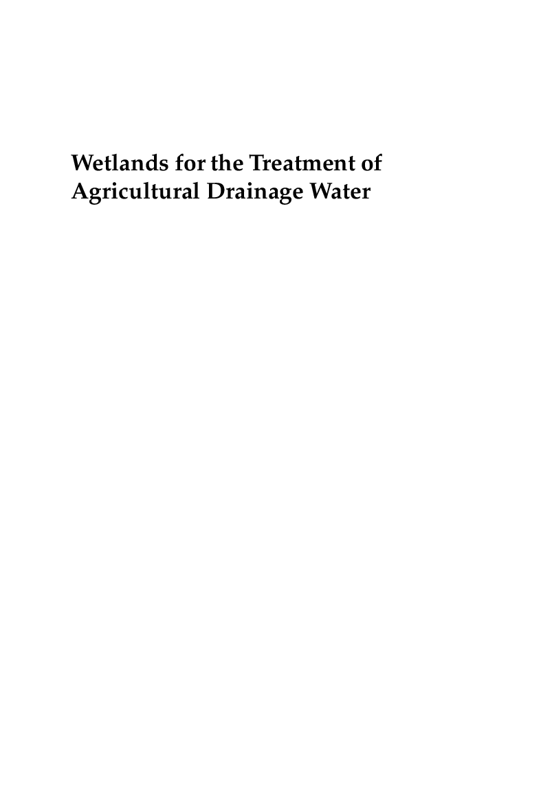 Wetlands For The Treatment Of Agricultural Drainage Water - Page 2