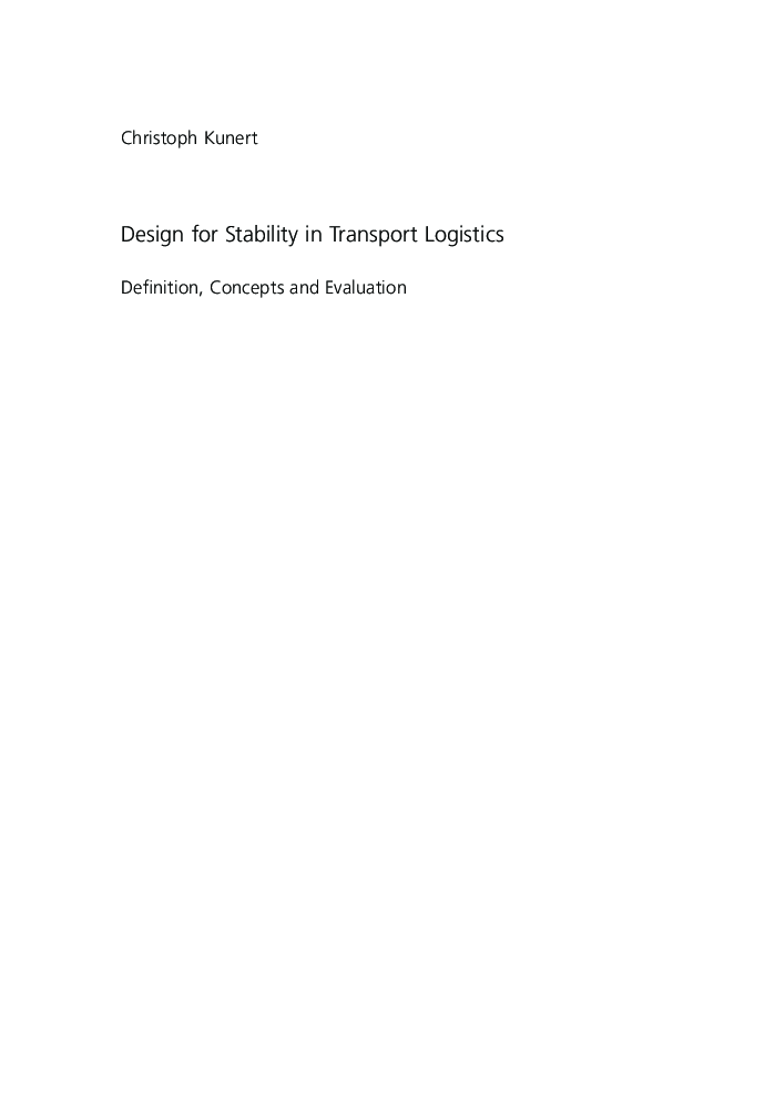 Design For Stability In Transport Logistics - Page 3