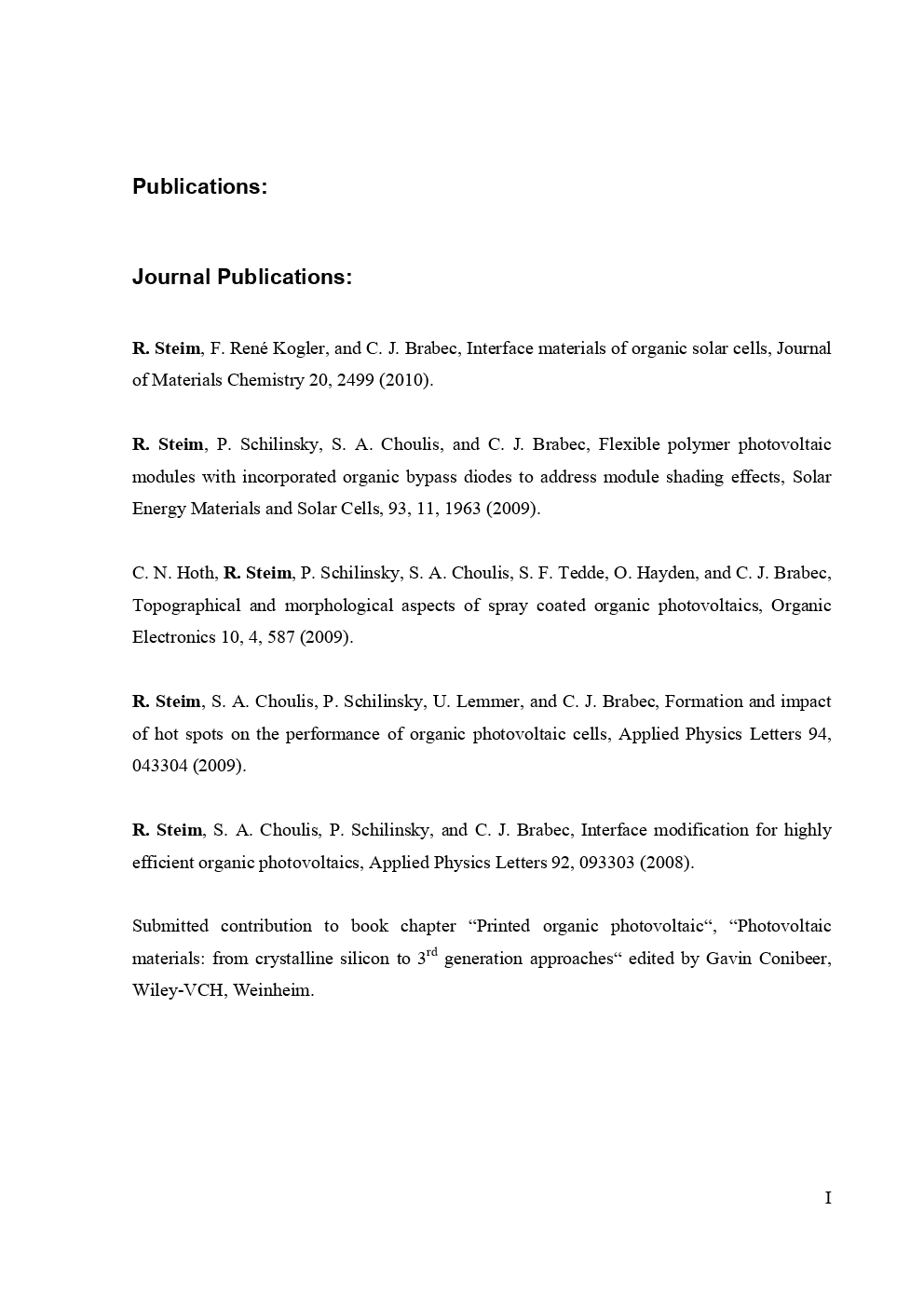 The Impact Of Interfaces On The Performance Of Organic Photo Voltaic Cells - Page 5