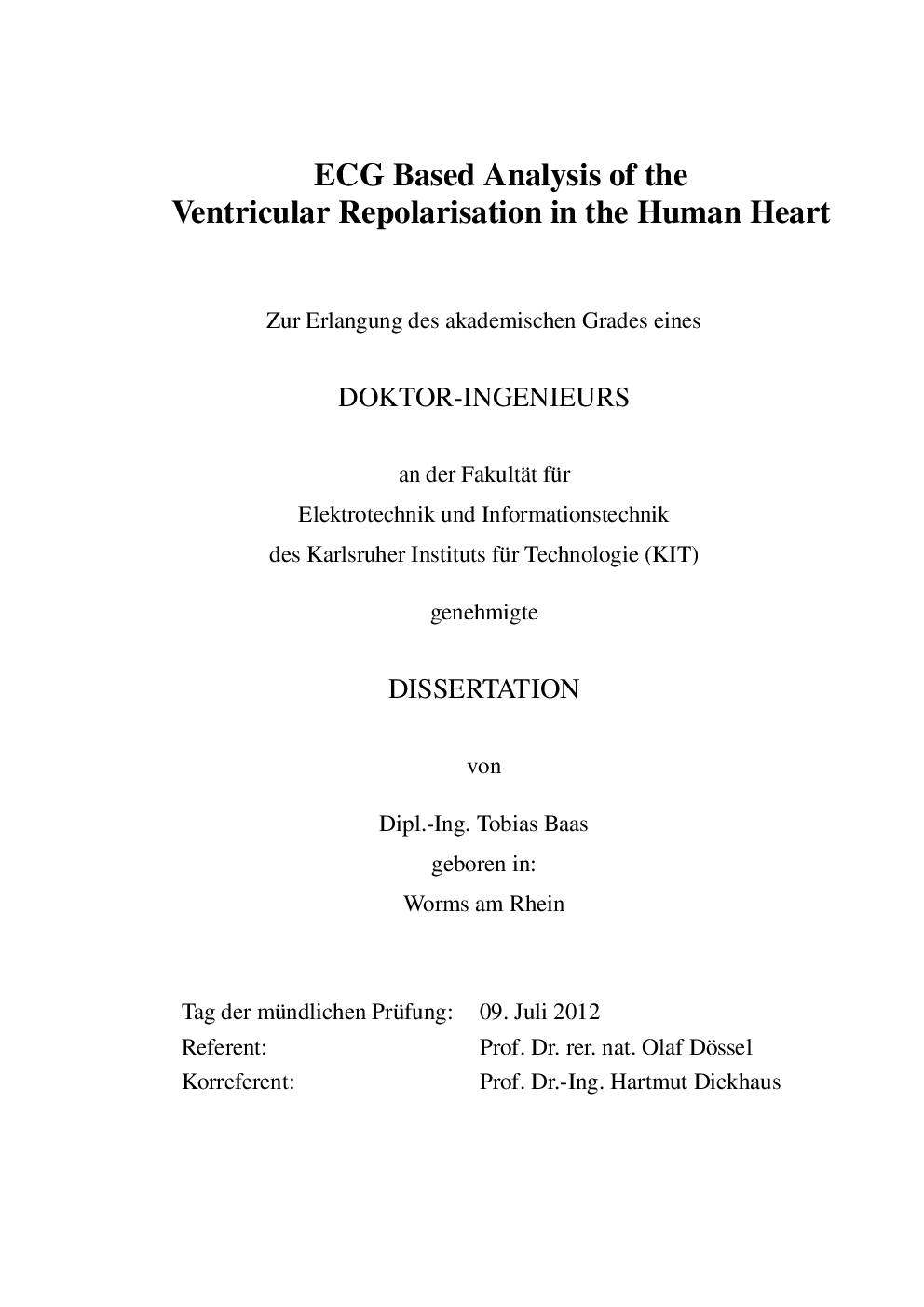 ECG Based Analysis Of The Ventricular Repolarisation In The Human Heart - Page 4