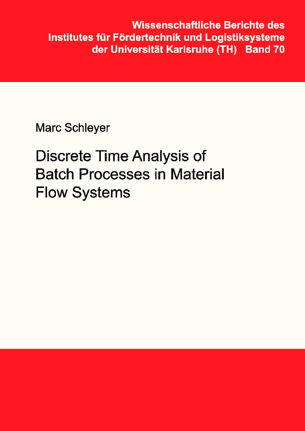Discrete Time Analysis Of Batch Processes In Material Flow Systems - Page 1