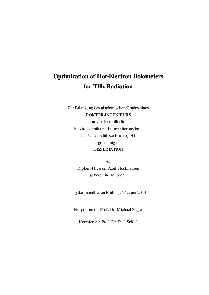 Optimization Of Hot-electron Bolometers For Thz Radiation - Page 4