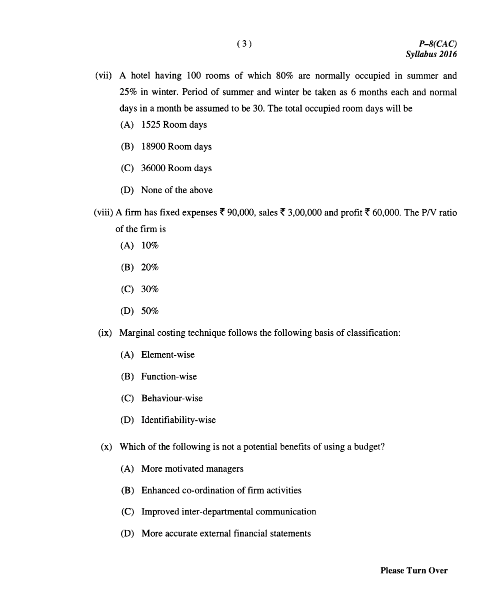 CMA Intermediate Group I Syllabus-2016 (Cost Accounting Paper-08 Question Paper With Solution)-December 2017 - Page 4