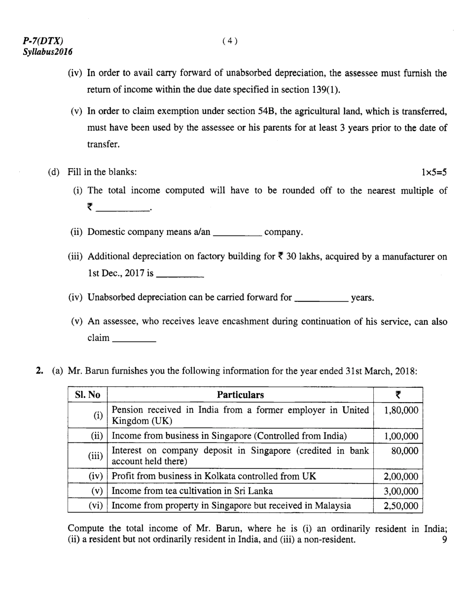 CMA Intermediate Group I Syllabus-2016 (Direct Taxation Paper- 07 Question Paper With Solution)-December 2018 - Page 5
