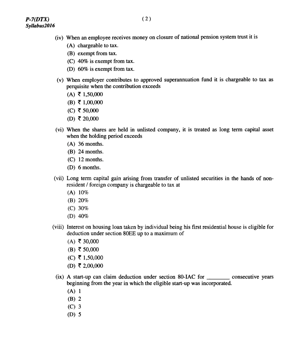 CMA Intermediate Group I Syllabus-2016 (Direct Taxation Paper-07 Question Paper With Solution)-December 2017 - Page 3