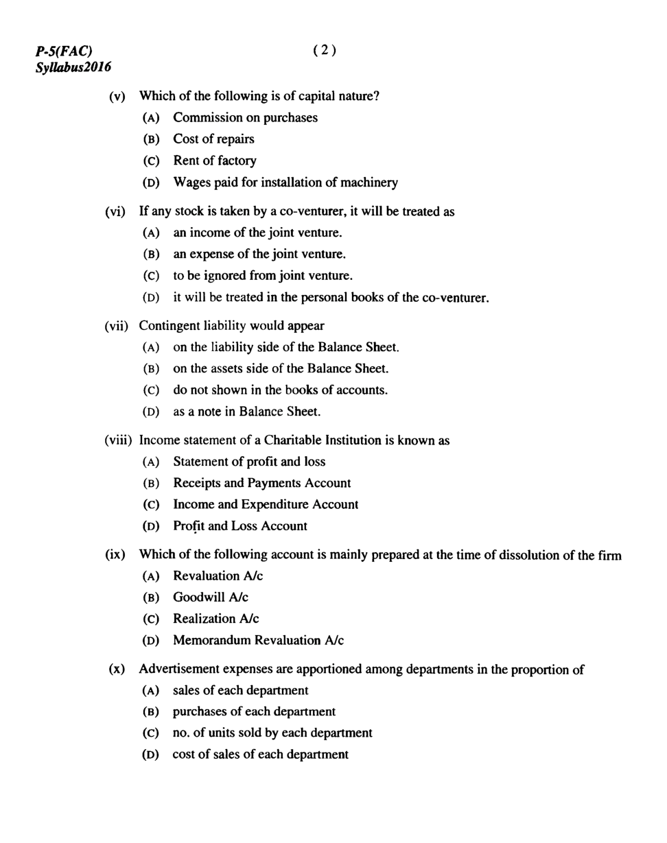 CMA Intermediate Group I Syllabus-2016 (Financial Accounting Paper- 05 Question Paper With Solution)-June 2017 - Page 3