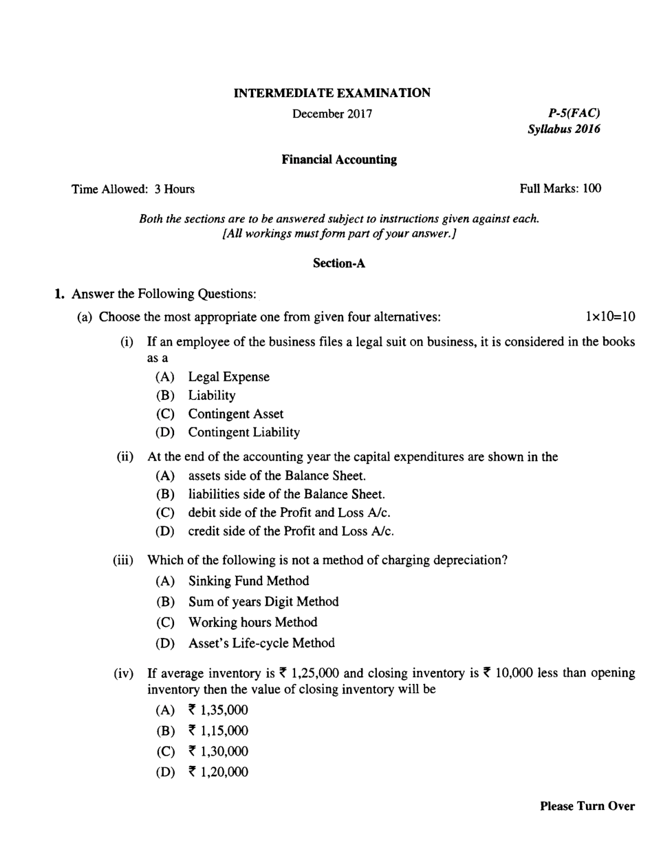 CMA Intermediate Group I Syllabus-2016 (Financial Accounting Paper-05 Question Paper With Solution)-December 2017 - Page 2