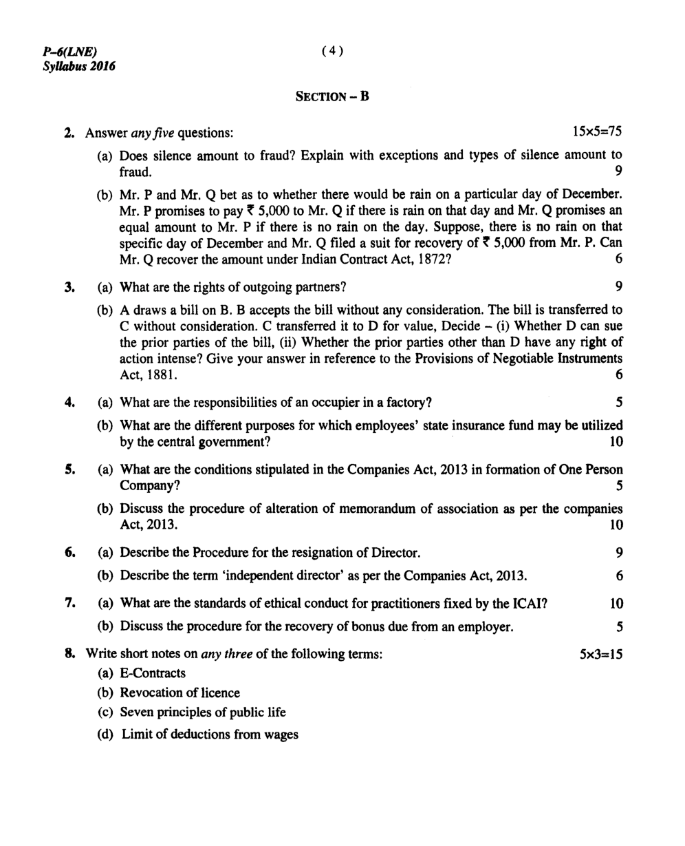 CMA Intermediate Group I Syllabus-2016 (Laws & Ethics Paper- 06 Question Paper With Solution)-June 2017 - Page 5