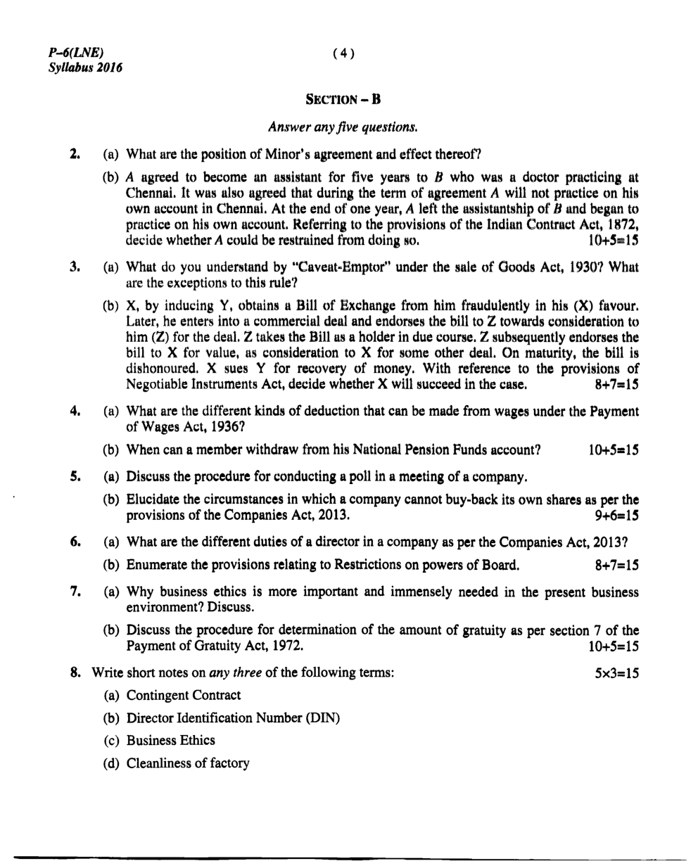 CMA Intermediate Group I Syllabus-2016 (Laws And Ethics Paper-06 Question Paper With Solution)-December 2017 - Page 5