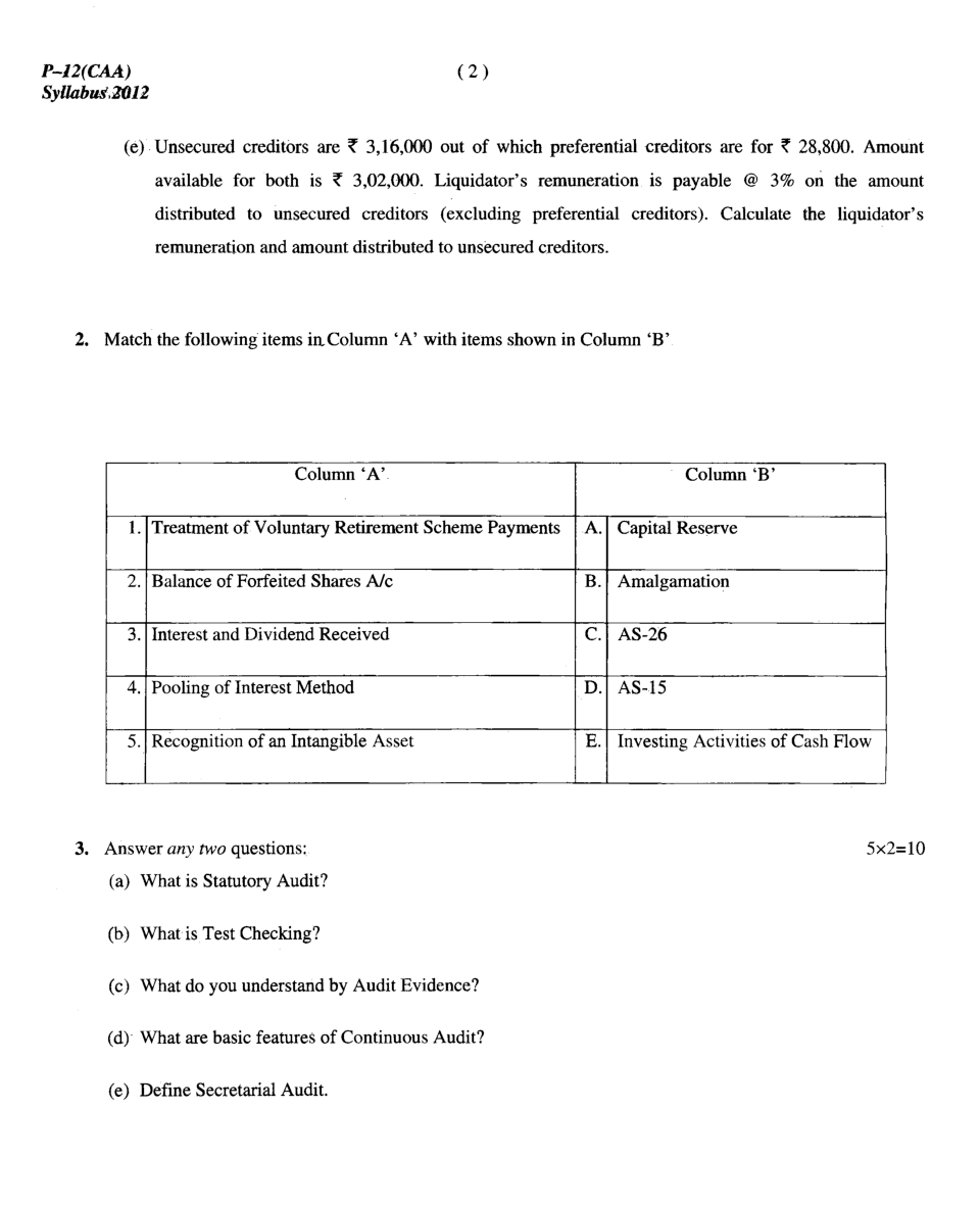 CMA Intermediate Group II Syllabus-2012 (Company Accounts And Audit Paper-12 Question Paper With Solution)-June 2016 - Page 3