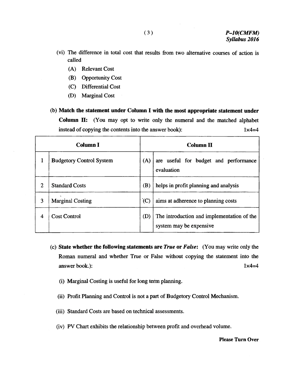 CMA Intermediate Group II Syllabus-2016 ( Cost And Management Accounting And Financial Management Paper-10 Question Paper With Solution)-June 2019 - Page 4