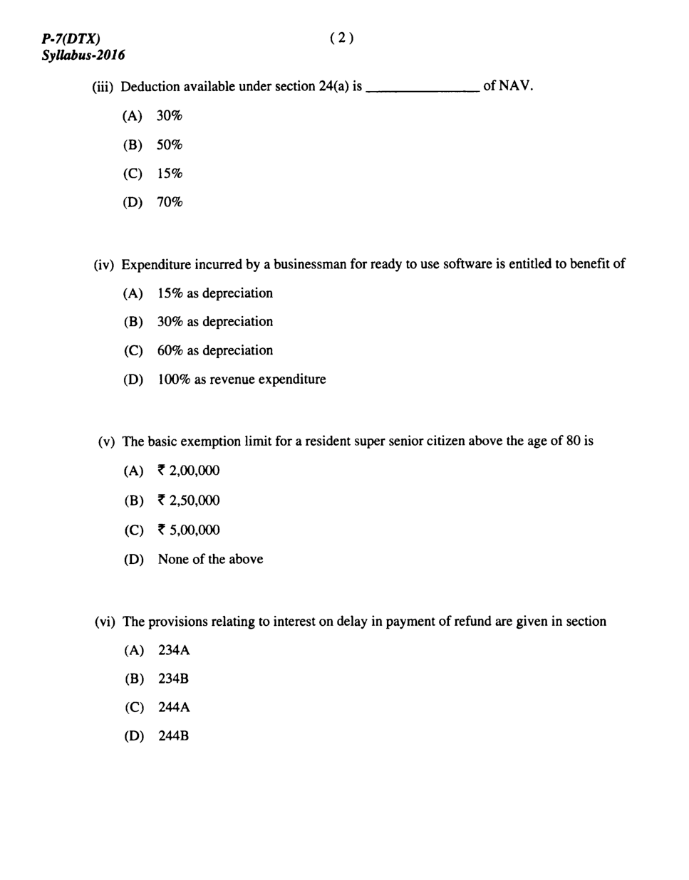 CMA Intermediate Group II Syllabus-2016 ( Direct Taxation Paper- 07 Question Paper With Solution)-June 2017 - Page 3