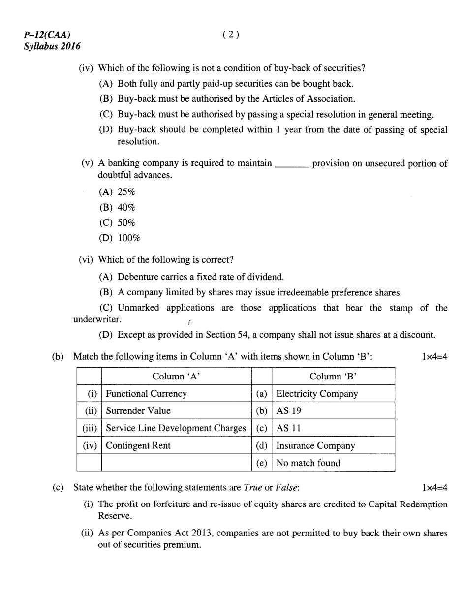 CMA Intermediate Group II Syllabus-2016 (Company Accounts And Audit Paper- 12 Question Paper With Solution)-December 2018 - Page 3