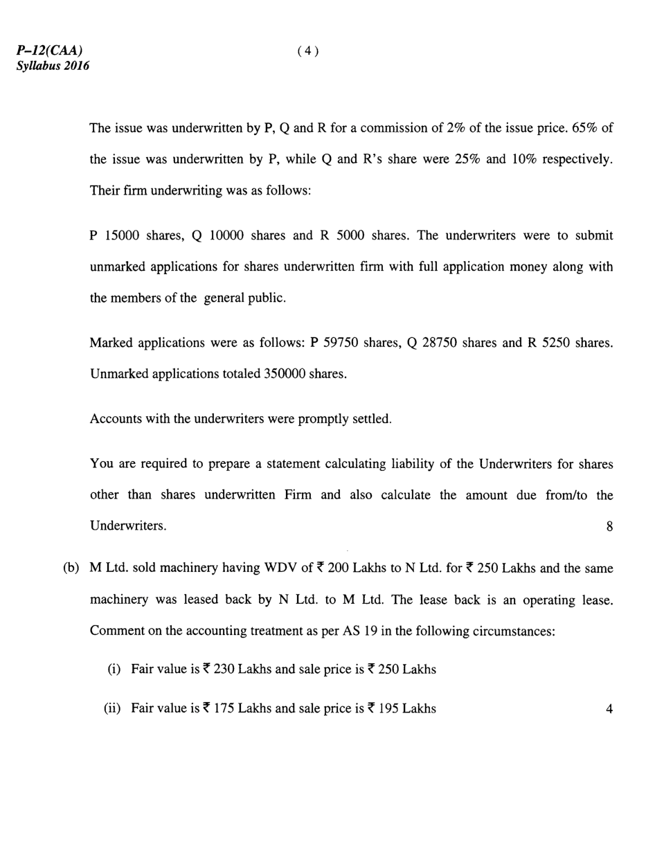 CMA Intermediate Group II Syllabus-2016 (Company Accounts And Audit Paper- 12 Question Paper With Solution)-June 2017 - Page 5