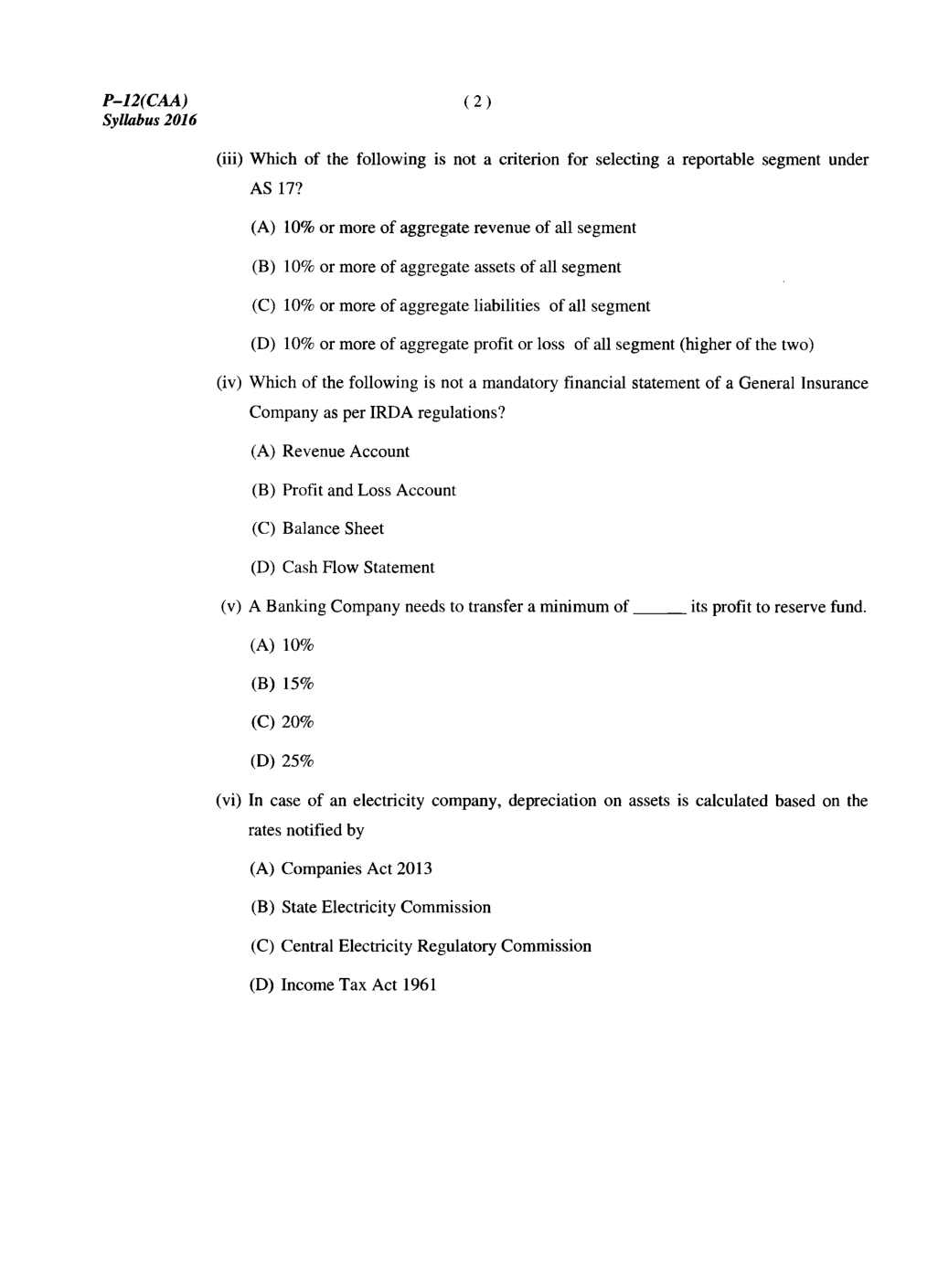 CMA Intermediate Group II Syllabus-2016 (Company Accounts And Audit Paper-12 Question Paper With Solution)-December 2017 - Page 3
