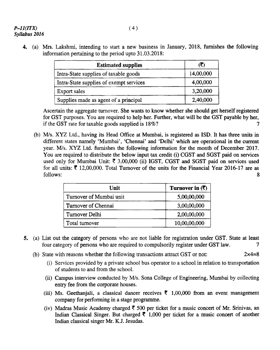 CMA Intermediate Group II Syllabus-2016 (Indirect Taxation Paper- 11 Question Paper With Solution)-June 2018 - Page 5