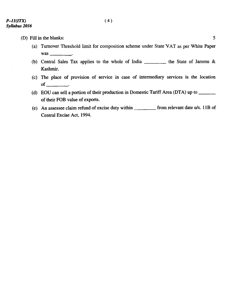 CMA Intermediate Group II Syllabus-2016 (Indirect Taxation Paper- 11 Question Paper With Solution)-June 2017 - Page 5