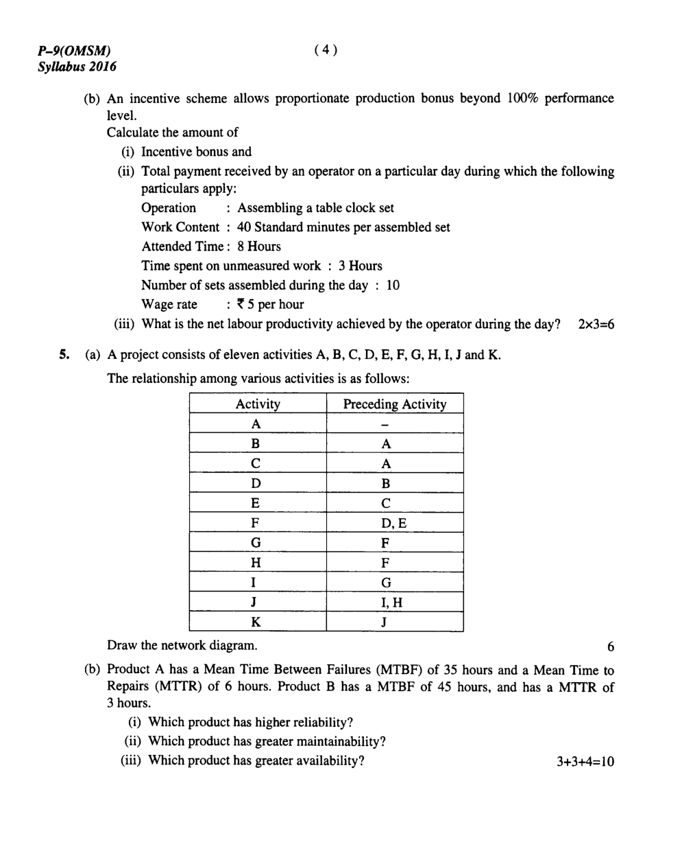 CMA Intermediate Group III Syllabus-2016 (Operations Management And Strategic Management Indirect Paper- 09 Question Paper With Solution)-June 2017 - Page 5