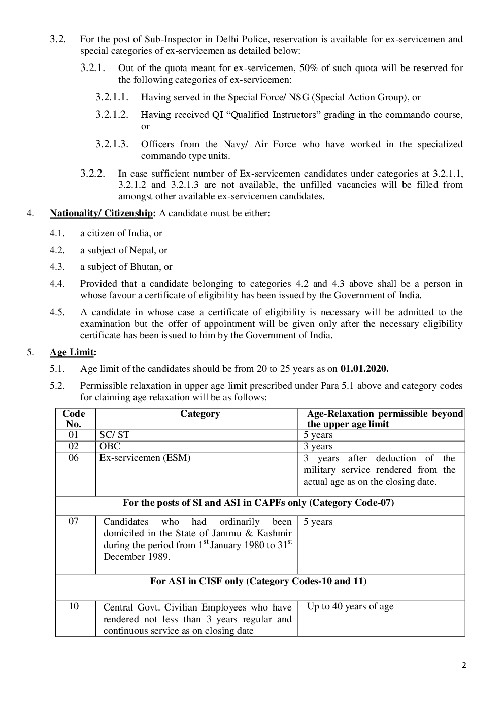 SSC CPO ( SI & ASI ) Syllabus 2019 - Page 3