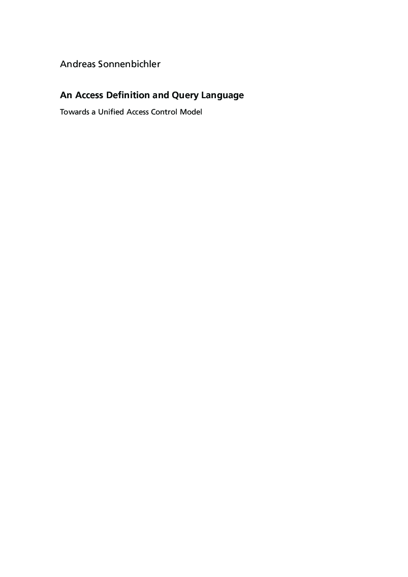 An Access Definition And Query Language - Page 2