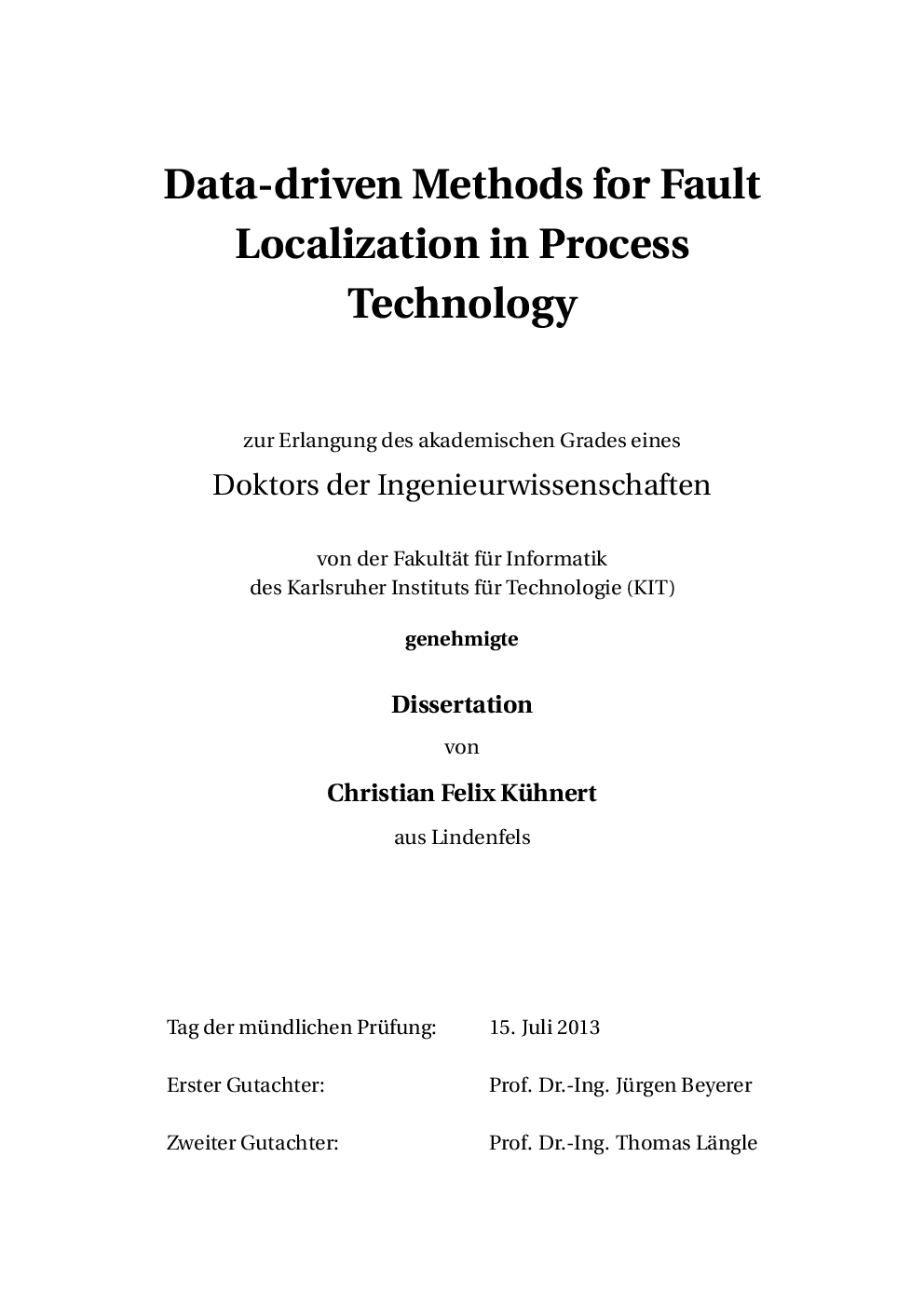 Data-Driven Methods For Fault Localization In Process Technology - Page 4