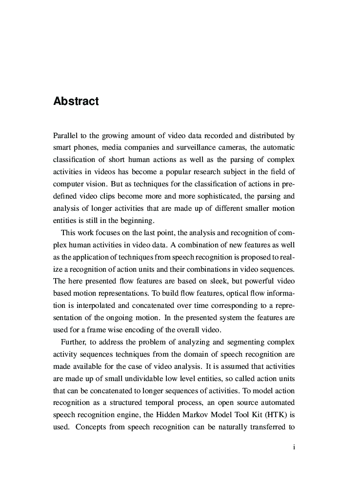 Analysis And Recognition Of Human Actions With Flow Features And Temporal Models - Page 5
