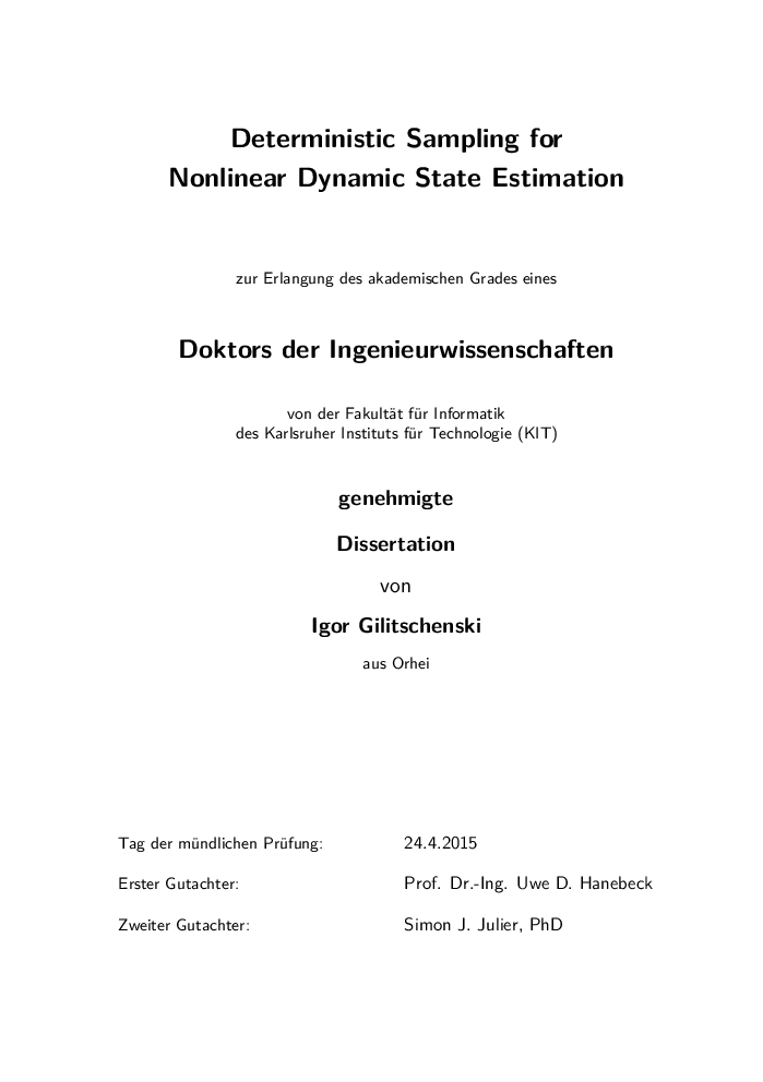 Deterministic Sampling For Nonlinear Dynamic State Estimation - Page 5