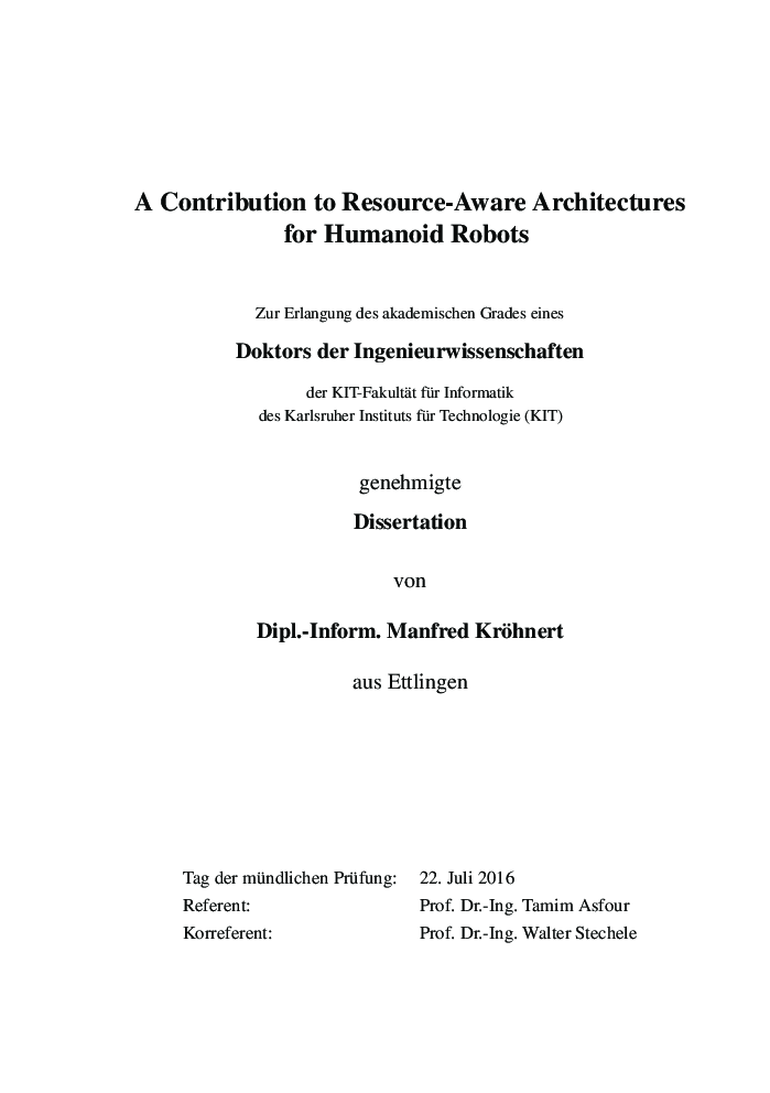 A Contribution To Resource-Aware Architectures For Humanoid Robots - Page 5