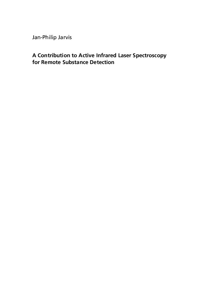 A Contribution To Active Infrared Laser Spectroscopy For Remote Substance Detection - Page 3