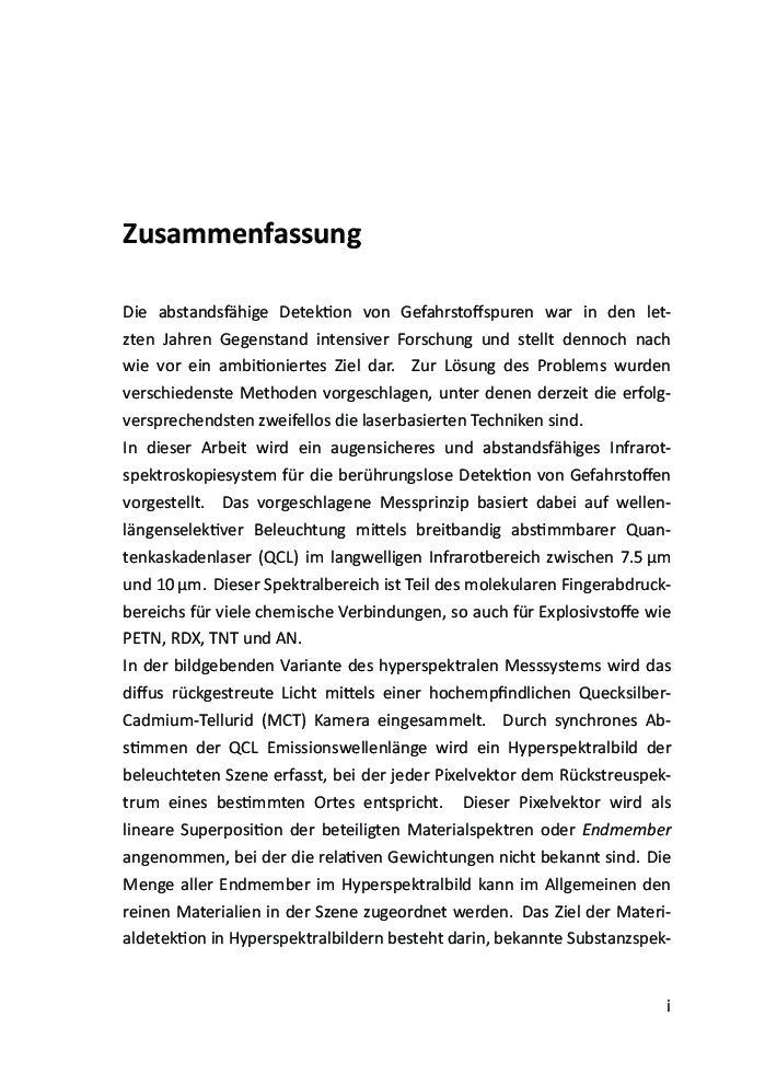 A Contribution To Active Infrared Laser Spectroscopy For Remote Substance Detection - Page 4