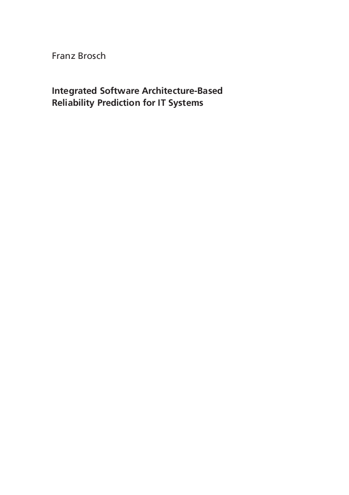Integrated Software Architecture-based Reliability Prediction For It Systems - Page 3