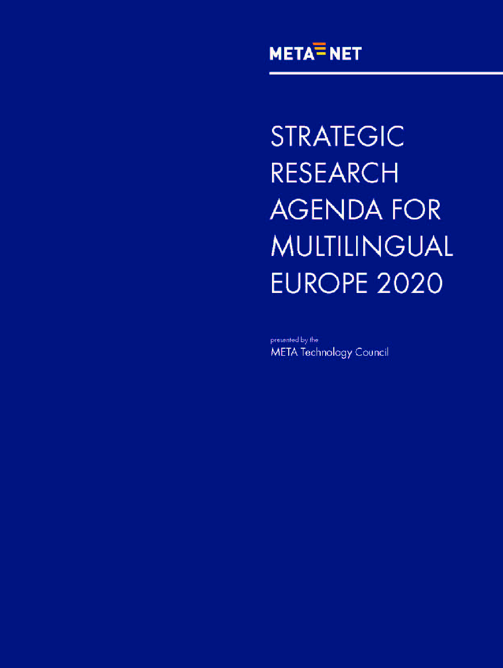 Strategic Research Agenda For Multilingual Europe 2020 - Page 1