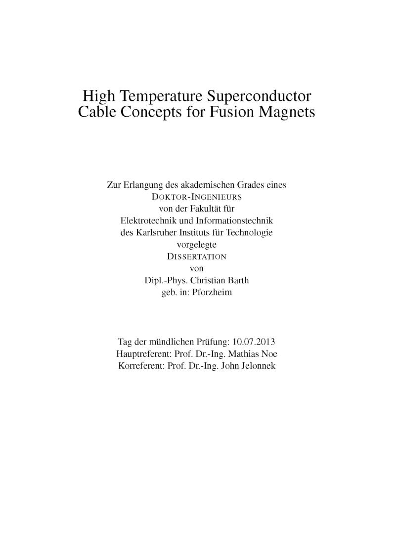High Temperature Superconductor Cable Concepts For Fusion Magnets - Page 2