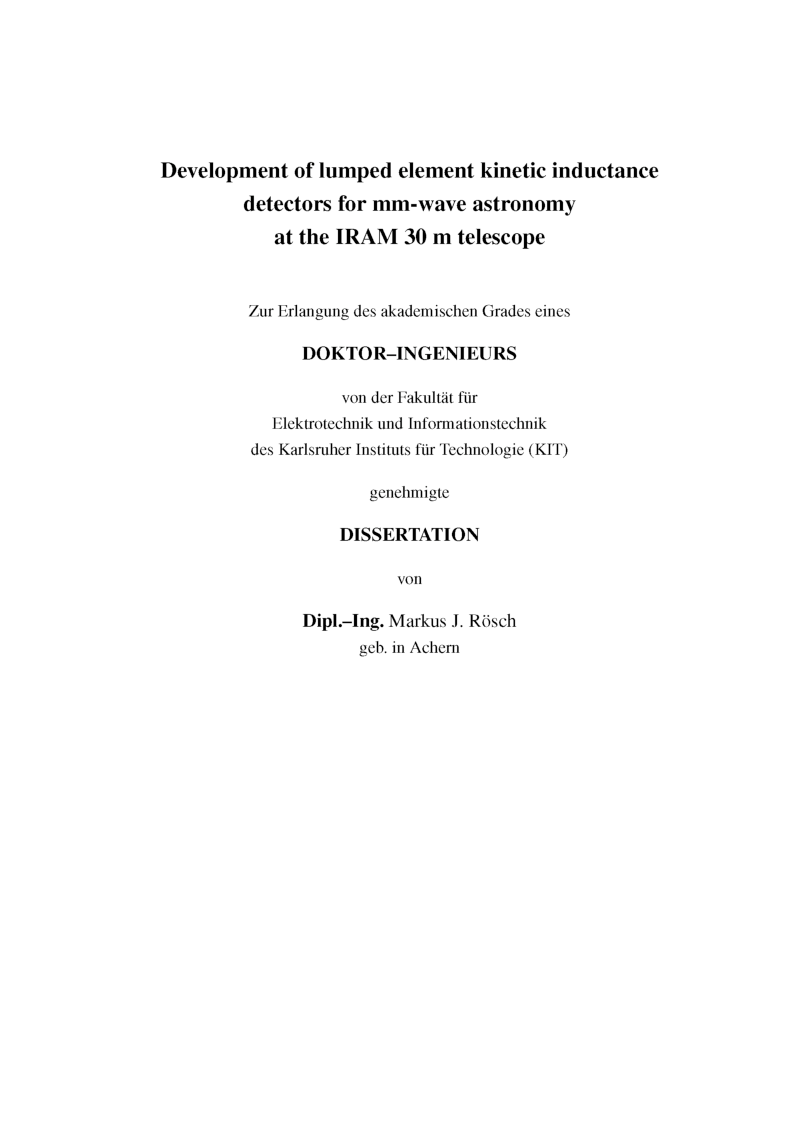 Development Of Lumped Element Kinetic Inductance Detectors For MM Wave - Page 2