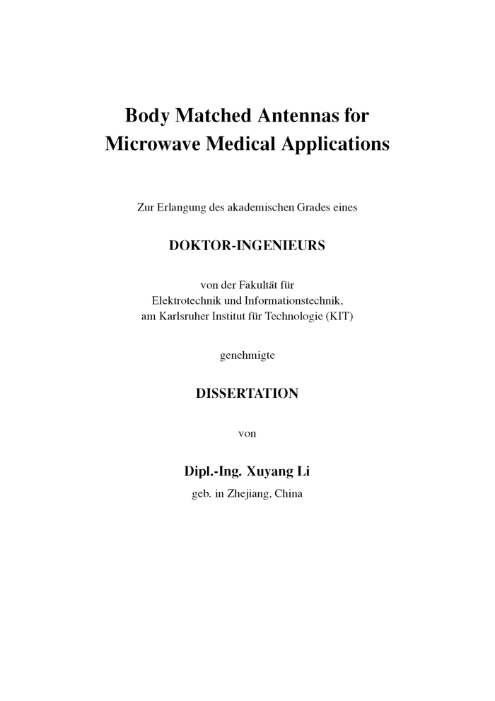 Body Matched Antennas For Microwave Medical Applications - Page 4
