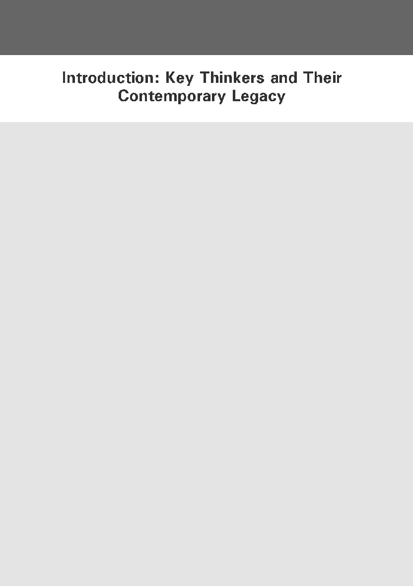 Key Thinkers And Their Contemporary Legacy - Page 1
