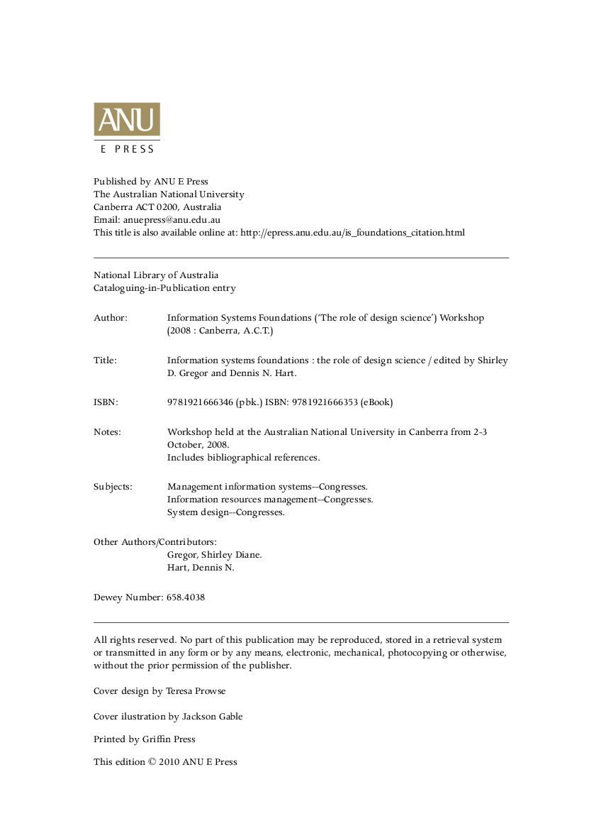 Information Systems Foundations : The role Of Design Science - Page 4